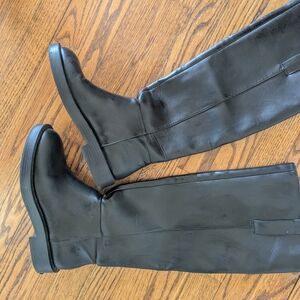 Black Knee-High Leather Boots